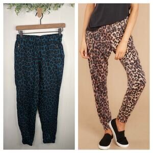 Young Fabulous & Broke Martino Leopard Joggers XS Blue Cheetah Print Streetwear